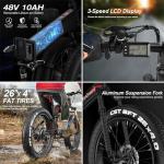 TotGuard 1000W Fat Tire Electric Mountain Bike