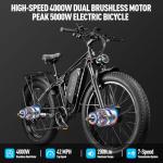 EYBAIKC 5000W Electric Bike for Adults, 100-Mile Range