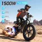 1500W Retro Electric Bike for Adults, 30 MPH