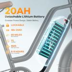 Kebiko 1500W Electric Bike with Removable Battery