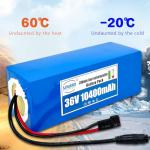 LOLRKO 36V 10Ah Waterproof Ebike Battery