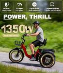 KAKIGO 1350W Folding Electric Tricycle for Adults