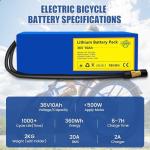 SWQQWEI 36V 10Ah Lithium Battery for E-Bikes