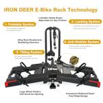 Eco Pro 200lbs Folding Hitch Rack for 2 E-Bikes