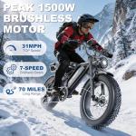 Qlaway 20" Fat Tire Electric Motorcycle Ebike