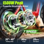 HOVSCO 1500W Folding Electric Bike for Adults