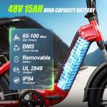 HOVSCO 1500W Folding Electric Bike for Adults