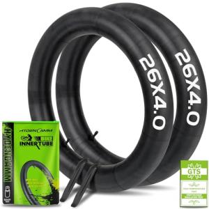 2 Pack 26x4.0 Fat Bike Tube, 26x3.5/4.0 E-Bike Fat Bicycle Inner Tube AV Schrader Valve with 2 Tire Levers, 26 x 4.0 Fat Tire Bike Inner Tubes for Ebike Electric Bicycle Road Mountain