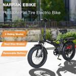 NARRAK Fat Tire Folding Electric Bike 1100W