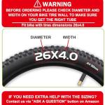 26x4.0 Fat Bike Tubes with Tire Levers - 2 Pack