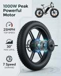 OUXI 1000W Adult Electric Mountain Bike with Fat Tires