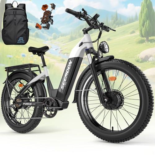 Seemoon 4000W Dual Motor Electric Bike 26" Fat Tire