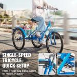 VEVOR 24-Inch Folding Adult Tricycle with Basket
