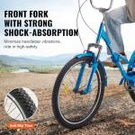 VEVOR 24-Inch Folding Adult Tricycle with Basket