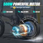 ANCHEER 500W Folding Electric Bike with Fat Tires