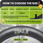 BONLATE 20x3.0 Fat Bike Inner Tubes - 2-Pack