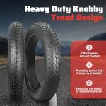 FOMAS 20 x 4.0 Inch Fat Bike Tires - 2 Pack