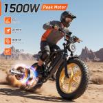 1500W Retro Electric Bike with 65 Mile Range