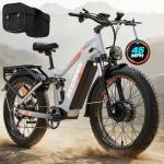 Seemoon 6000W Dual Motor Ebike Up to 120 Miles Long Range with 60V 30Ah 1800Wh Removable Battery for Adults,Max Speed 45MPH,24" Fat Tire All Terrain Electric Bike with Throttle Lock for Men Women SM3