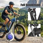 WakeWheel 8000w Peak Electric Bike for Adults, 60V 32Ah Battery Ebike, Fat Tire & Long Range Electric Bicycles, 210Nm Mountain Bike Full Suspension, Hydraulic Brake Electric Bicycle