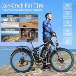 Tuttio Adria26 Electric-Bike for Adults-Men 52V 210NM Dual-Motor E-bike, Long Range Electric Bicycle, 26 * 4" Fat Tire Electric Dirt Bike, 52V E-Bike for Mountain Snow Beach Commuting Hunting（Blue）