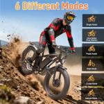 ZHXEBGY 9000W Peak 60V 1560Wh Battery High-Power Dual Motor Ebike, 46MPH 90-100 Miles Long Range, Fat Tire Electric Bike for Adults Men with Hydraulic Disc Brake Electric Bicycle for Off-Road (Black)