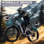 Seemoon 4000W Dual Motor Electric Bike,38MPH &105 Miles Range eBike for Adults,52V 1040Wh,26" Fat Tire Ebike,Step-Thru Electric Bicycle for Off-Road, Mountain,Commuter,7-Speed 160Nm Torque E-bike