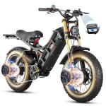 2025 eAhora-Romeo Ⅱ Electric Bike - 40Mph 2500W Dual Motor 52V 60Ah 200Miles Long Range Ebike for Adults, 20'' Fat Tire Air Full Suspension Electric Mountain Bike Off-Road E-Bike