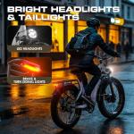 Seemoon 4000W Dual Motor Electric Bike,38MPH &105 Miles Range eBike for Adults,52V 1040Wh,26" Fat Tire Ebike,Step-Thru Electric Bicycle for Off-Road, Mountain,Commuter,7-Speed 160Nm Torque E-bike