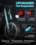 eAhora Romeo Ⅱ Electric Bike - 2025 40MPH 2500W Dual Motor Ebike, 52V 60Ah 200Mile Long Range Electric Bike for Adults, 20"*4.5 Fat Tire Fast Mountain E-Bike Off Road Full Suspension Electric Bicycle