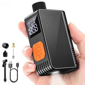 YITAMOTOR Mini Bike Pump,Upgraded150 PSI Portable Bicycle Tire Pump with Gauge,Auto Stop Electric Bike Pump with Presta and Schrader Valve for Road Bike, MTB, Motorcycle, Ball,etc