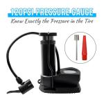 MAXFOOT Bike Pump, Foot Pump with Pressure Gauge, Ball Pumps with Needles, Mini Electric Bike Pump for Motorcycle Road Bike Mountain Bike Air Tyre Inflator, Black