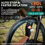 YITAMOTOR Mini Bike Pump,Upgraded150 PSI Portable Bicycle Tire Pump with Gauge,Auto Stop Electric Bike Pump with Presta and Schrader Valve for Road Bike, MTB, Motorcycle, Ball,etc