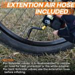 CycloSpirit Mini Electric Bike Pump with Digital Gauge, 120 PSI, Auto Shutoff at The Selected Pressure, USB-C, Presta & Schrader Compatible