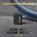 anoutway Rechargeable Bike Pump AT1(NO Pressure Gauge),Mini Portable Bike Tire Pump,MAX 120 PSI Electric Bicycle Pump for Schrader & Presta Valve