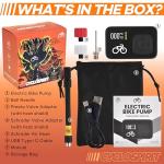 CycloSpirit Mini Electric Bike Pump with Digital Gauge, 120 PSI, Auto Shutoff at The Selected Pressure, USB-C, Presta & Schrader Compatible
