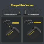 anoutway Rechargeable Bike Pump AT1(NO Pressure Gauge),Mini Portable Bike Tire Pump,MAX 120 PSI Electric Bicycle Pump for Schrader & Presta Valve