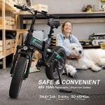 TotGuard Electric Bike,20" Electric Bike for Adults Peak 750W Brushless Motor,20MPH Fat Tire Ebike,Foldable Adult Electric Bicycles with 48V 10Ah Removable Battery,7-Speed,SGS Certified to UL 2849