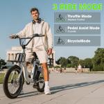 Electric Bike for Adults - 1000W Peak Motor Ebike with 48V 15Ah Removable Battery, 20" Fat Tire | 7-Speed | Step-Thru Commuter Electric Bike, 24 MPH Max Speed | 70 Miles Range | Adult Electric Bicycle