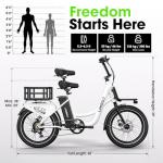Electric Bike for Adults - 1000W Peak Motor Ebike with 48V 15Ah Removable Battery, 20" Fat Tire | 7-Speed | Step-Thru Commuter Electric Bike, 24 MPH Max Speed | 70 Miles Range | Adult Electric Bicycle