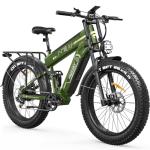 FREESKY Dual Battery Electric Bike for Adults, 48V 41AH 160 Miles Long Range E Bike, 4000W Motor 40MPH+, 26" Fat Tire Fast Mountain EBike, Full Suspension & Hydraulic Brakes, UL 2849 Certified by TÜV