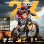 FREESKY Dual Battery Electric Bike for Adults, 48V 41AH 160 Miles Long Range Dirt E Bike, 4000W Motor 40MPH+, 26" Fat Tire Fast Mountain EBike, Full Suspension & Hydraulic Brakes, Gift Package