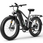 FREESKY 3000W Electric Bike for Adults, 37MPH & 95Miles Range, Dirt All-Terrain Electric Bicycle, 48V 25Ah Removable Battery,26" Fat Tire Full Suspension Mountain Ebike (Rear Rack&Full Fenders)