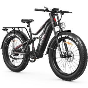 FREESKY 3500W BAFANG Motor Electric Bike for Adults, 48V 30Ah Removable Battery Ebike 120 Miles, 38+MPH, 26" Fat Tire Dirt Mountain E Bike, Full Suspension Bike, UL 2849 Certified by TÜV(Standards)