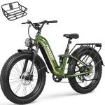 FREESKY Electric Bike for Adults, 105Miles Long Range Ebike, 25A Battery, 37MPH & 3000W Step-Thru 26'' Fat Tire 85% Reduce Bump Full Suspension E Bike Womens/Man