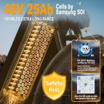 FREESKY Electric Bike for Adults, 105Miles Long Range Ebike, 25A Battery, 37MPH & 3000W Step-Thru 26'' Fat Tire 85% Reduce Bump Full Suspension E Bike Womens/Man