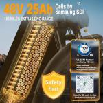 FREESKY Electric Bike for Adults, 37MPH & 105Miles Max Range Ebike, 3000W Power Motor, 48V 25AH, Step-Thru Ebike 26'' Fat Tire 95% Reduce Bump Full Suspension with Rear Bag with Ultimate Kits