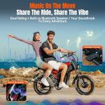 FREESKY 4000W Dual Motor Electric Dirt Bike for Adult,2880WH 60AH Battery Up to 40MPH & 200Mile Long Range Moped Ebike,20" Fat Tires All Terrain Mountain E bike,Full Suspension AWD Electric Motorcycle