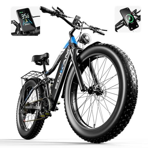 Electric Bike, Peak 2000W Full Suspension Ebike for Adults, 921.6WH Built-in Battery Mens Electric Bicycle 80 Miles Range Dual Hydraulic Brake, 26" Fat Tire Off Road E Bikes for Mountain, Snow, Sand