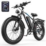 EDIKANI 26" Electric Bike for Adults, 90 Miles 34MPH Fast E Bike for Commuter, Peak 1500W Fat Tire Ebike for Adults Electric with 48V 18AH Removable Battery